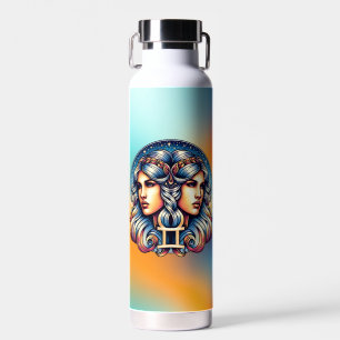 Horoscope Sign Gemini Twins Astrology Sign Water Bottle