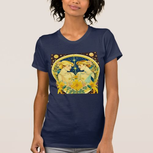 Horoscope Sign Gemini Twins Ethereal Art T_Shirt