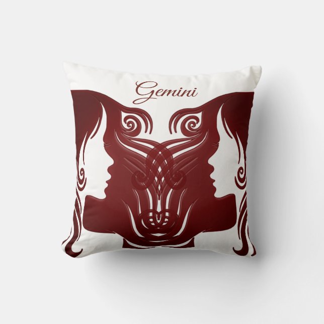 Horoscope Sign Gemini Zodiac Twins Pillow (Front)