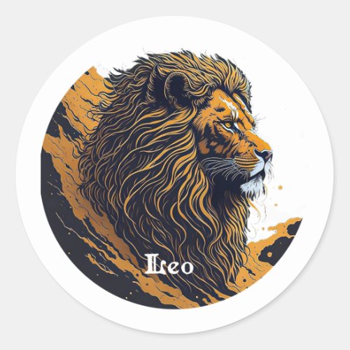 Horoscope sign Leo Classic Round Sticker