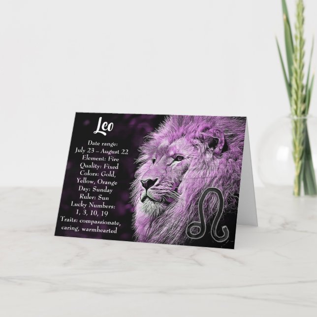 Horoscope Sign Leo Happy Birthday Card (Front)