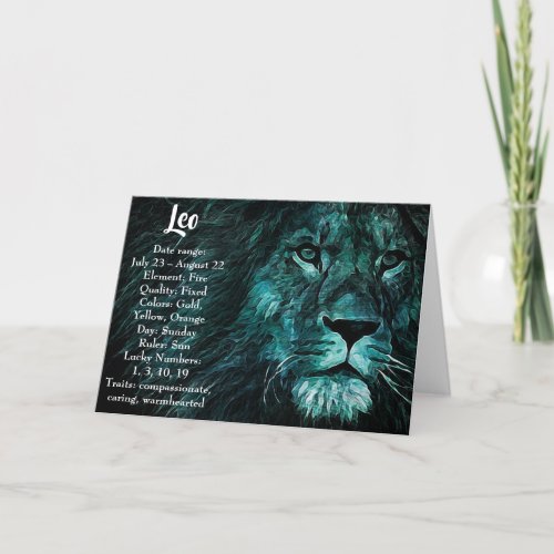 Horoscope Sign Leo Happy Birthday Card