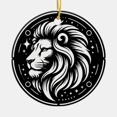 Horoscope Sign Leo Symbol and Traits Ceramic Ornament