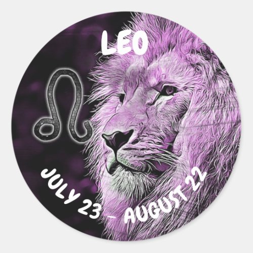 Horoscope Sign Leo Symbol Classic Round Sticker