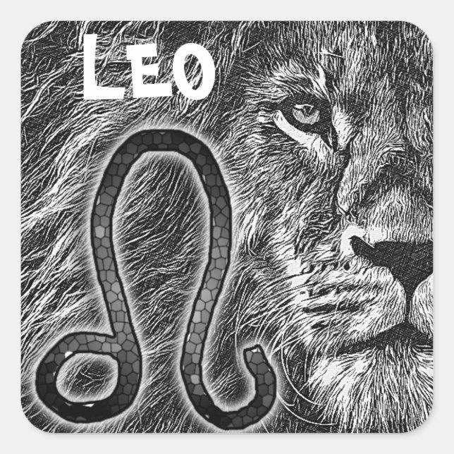 Horoscope Sign Leo Symbol Square Sticker (Front)