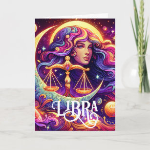 Horoscope Sign Libra Zodiac Ethereal Birthday Card
