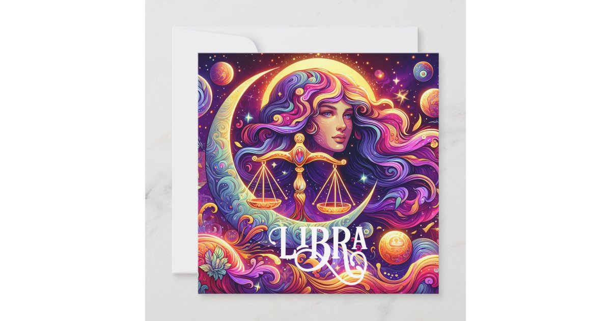 Horoscope Sign Libra Zodiac Ethereal Mystical Art Cards Zazzle