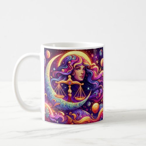 Horoscope Sign Libra Zodiac Ethereal Mystical Art Coffee Mug