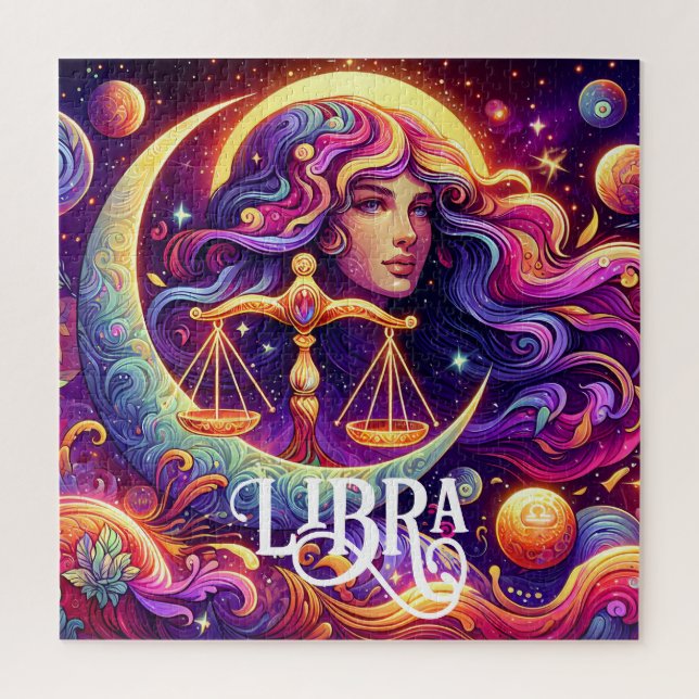 Horoscope Sign Libra Zodiac Ethereal Mystical Art Jigsaw Puzzle (Vertical)