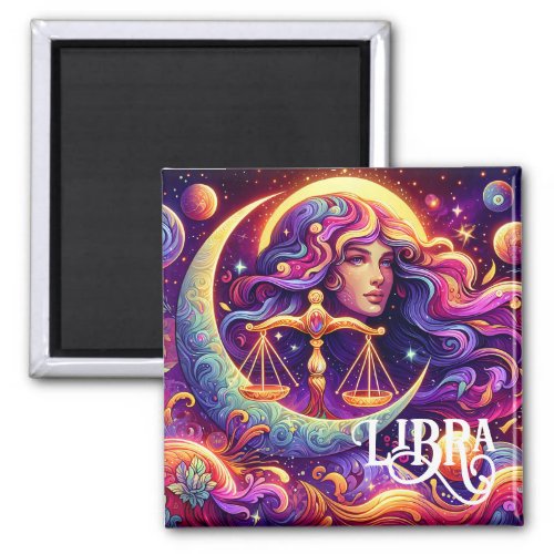 Horoscope Sign Libra Zodiac Ethereal Mystical Art Magnet