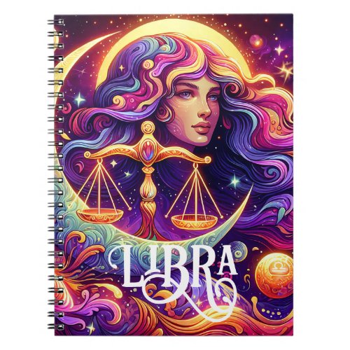Horoscope Sign Libra Zodiac Ethereal Mystical Art Notebook
