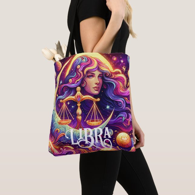Horoscope Sign Libra Zodiac Ethereal Mystical Art Tote Bag (Close Up)