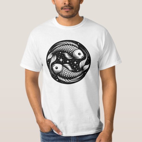 Horoscope Sign Pisces Fish Carp Swimming Symbol T_Shirt