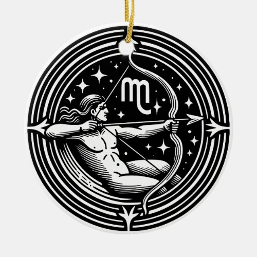 Horoscope Sign Sagittarius Symbol and Traits Ceramic Ornament