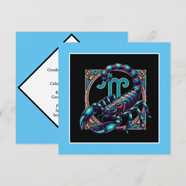 Horoscope Sign Scorpio Astrology Birthday Card (Front/Back)