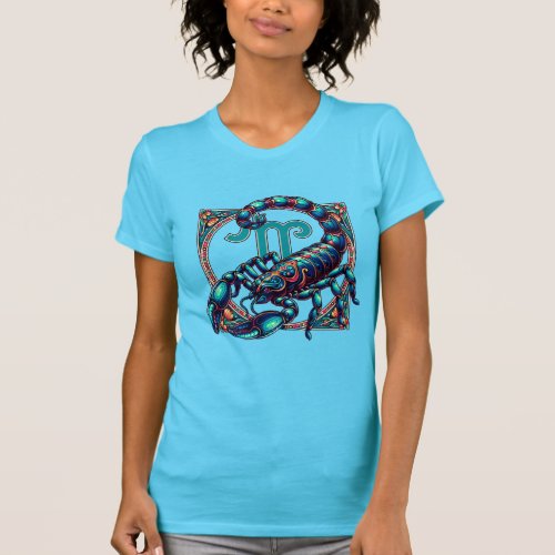 Horoscope Sign Scorpio  Blue Scorpion T_Shirt