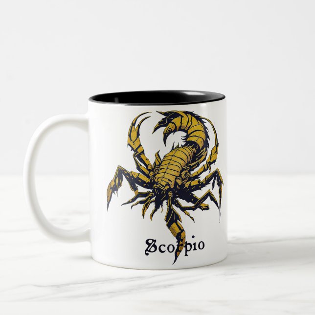Horoscope sign Scorpio Two-Tone Coffee Mug (Left)