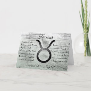 Horoscope Sign Taurus Bull Happy Birthday Card