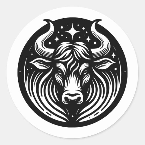 Horoscope Sign Taurus Bull Symbol  Classic Round Sticker