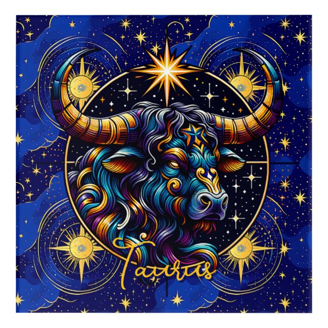 Horoscope Sign Taurus Zodiac Astrology Acrylic Print (Front)