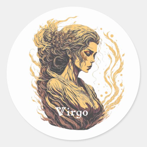 Horoscope sign Virgo Classic Round Sticker