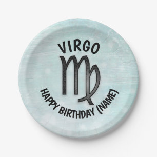 Horoscope Sign Virgo Personalized Birthday Paper Plates