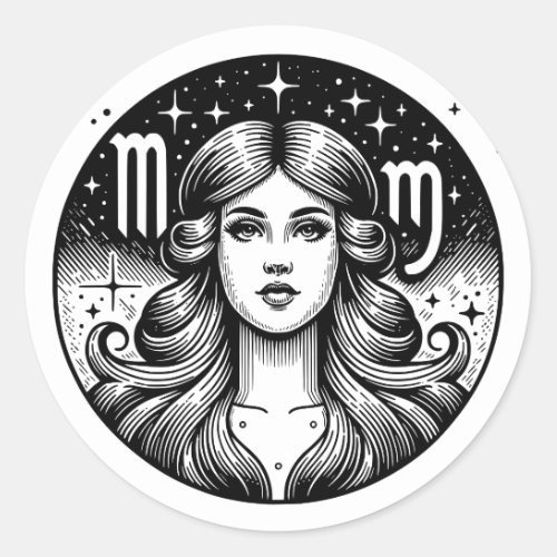 Horoscope Sign Virgo Symbol   Classic Round Sticker