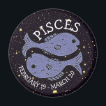 Horoscope Zodiac Astrology Sign Pisces Magnet<br><div class="desc">Horoscope Zodiac Astrology Sign Pisces Magnet with stars background.</div>