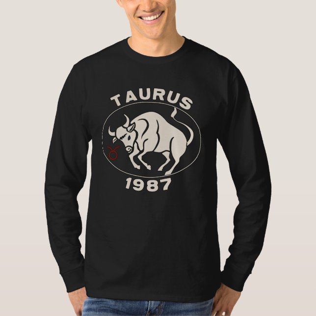 Horoscope Zodiac Sign Bull Taurus 1987 T-Shirt (Front)