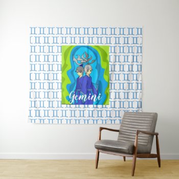 Horoscope Zodiac Sign Symbol Gemini Twins Tapestry by Magical_Maddness at Zazzle