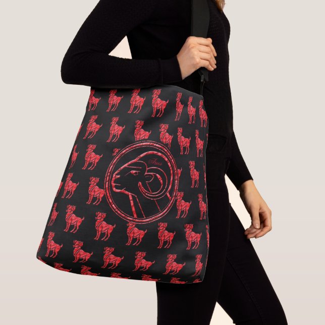 Horoscope Zodiac Star Sign Aries Crossbody Bag (Close Up)
