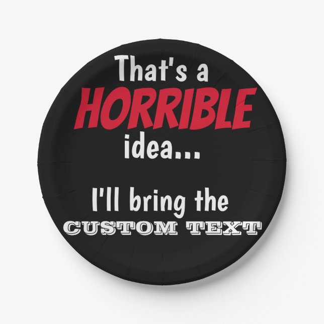 Horrible Idea, let's do it!  Throw Pillow Paper Plates (Front)
