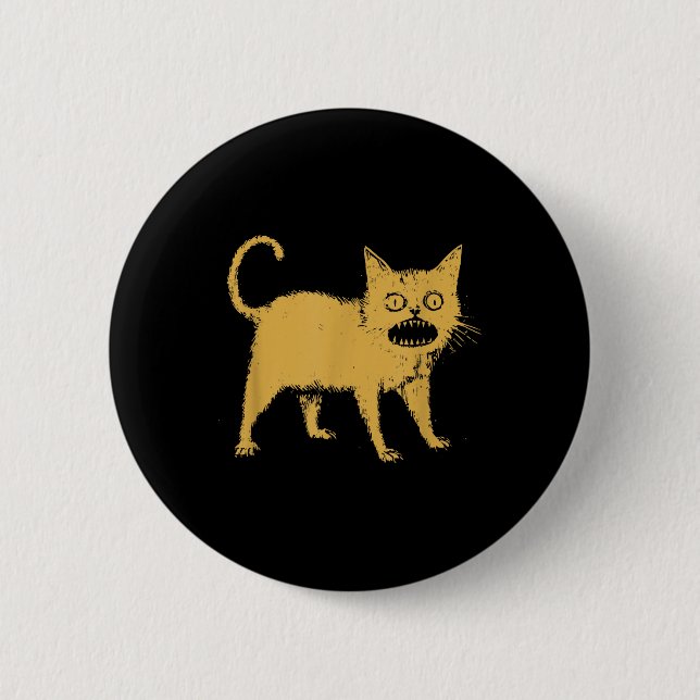 Horrible Japanese Cat  Button (Front)