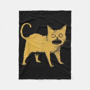 Horrible Japanese Cat Funny  Fleece Blanket