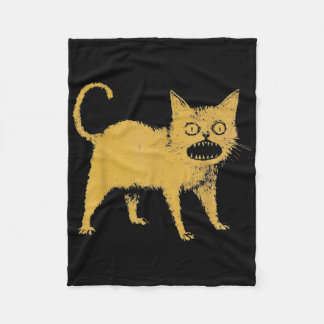 Horrible Japanese Cat Funny  Fleece Blanket