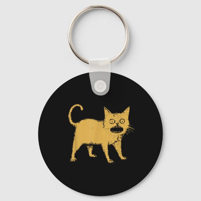 Horrible Japanese Cat  Keychain (Front)
