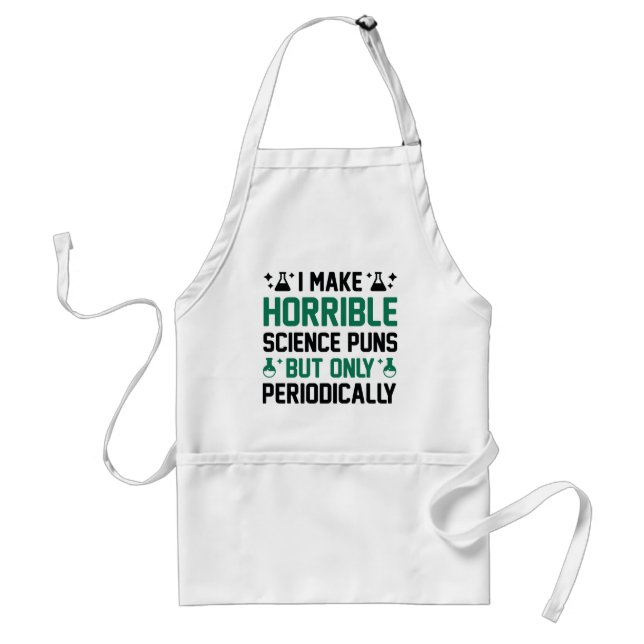 Horrible Science Puns Adult Apron (Front)