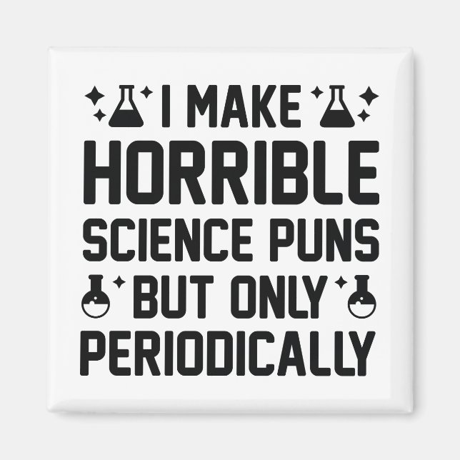 Horrible Science Puns Magnet (Front)