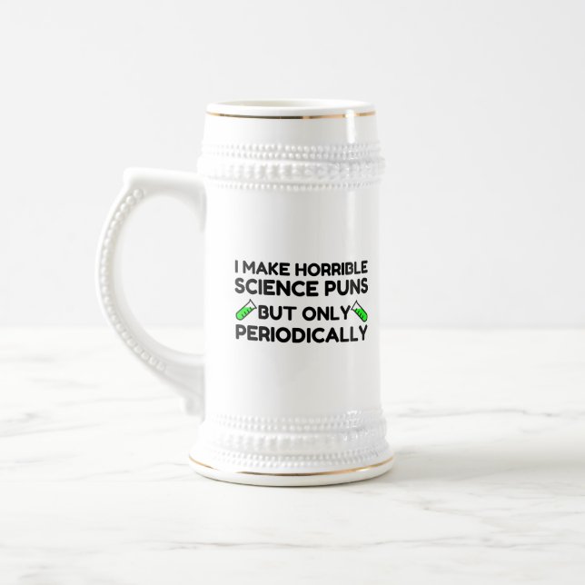 HORRIBLE SCIENCE PUNS PERIODICALLY BEER STEIN (Left)