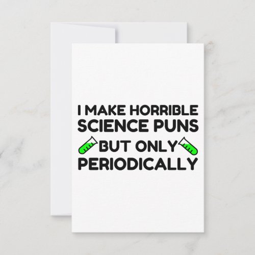 HORRIBLE SCIENCE PUNS PERIODICALLY THANK YOU CARD