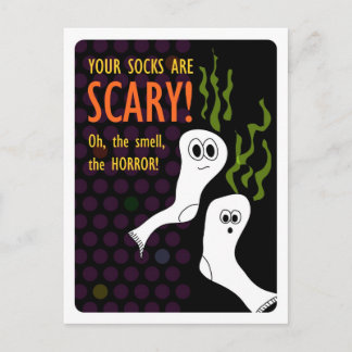 Horribly Smelly Halloween Socks Postcard