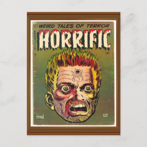 Horrific Terror Zombie Comic Cover Artwork Vintage Postcard