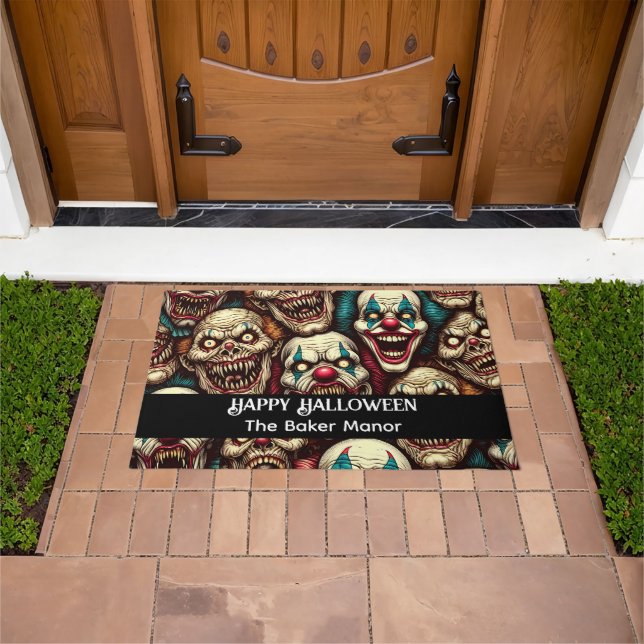 Horrifying Clowns Halloween  Doormat (Outdoor)
