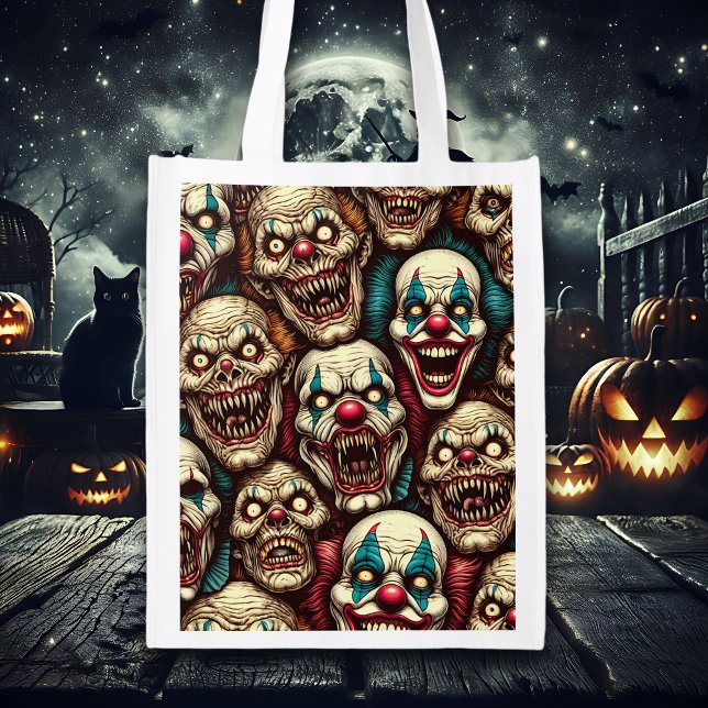 Horrifying Clowns Halloween  Grocery Bag (Creator Uploaded)