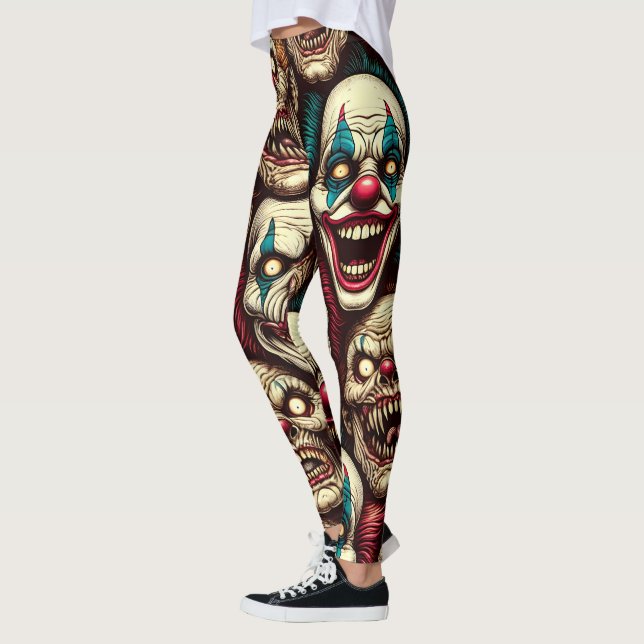 Horrifying Clowns Halloween  Leggings (Left)