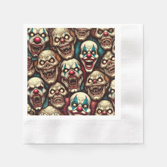 Horrifying Clowns Halloween Party  Napkins (Front)