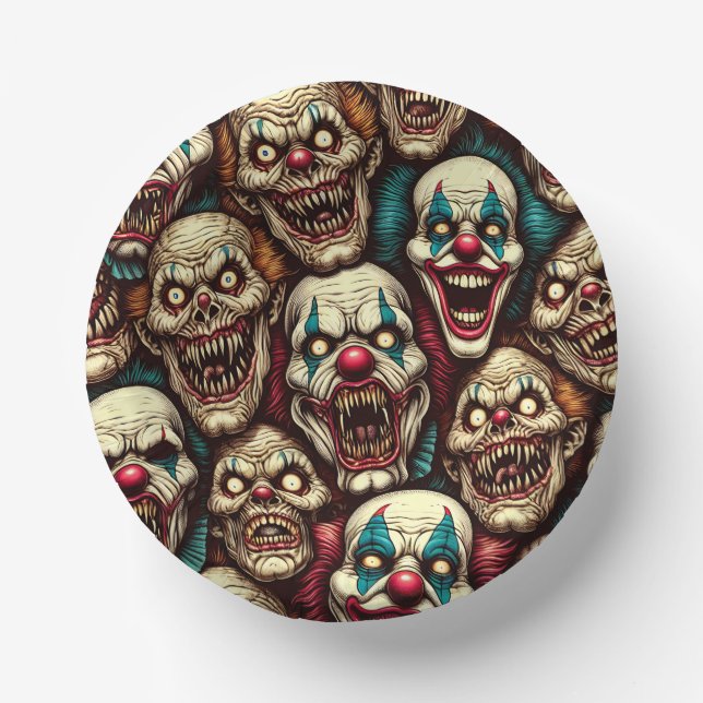 Horrifying Clowns Halloween Party  Paper Bowls (Front)