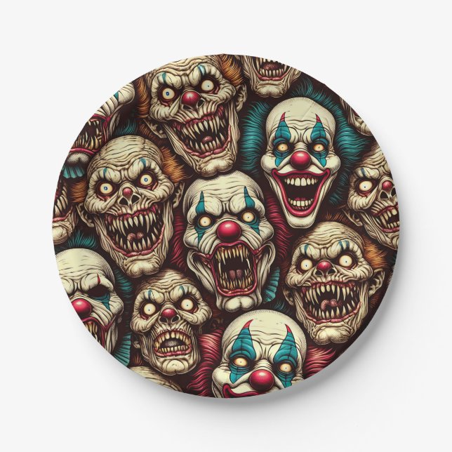 Horrifying Clowns Halloween Party  Paper Plates (Front)