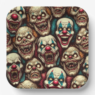 Horrifying Clowns Halloween Party Paper Plates