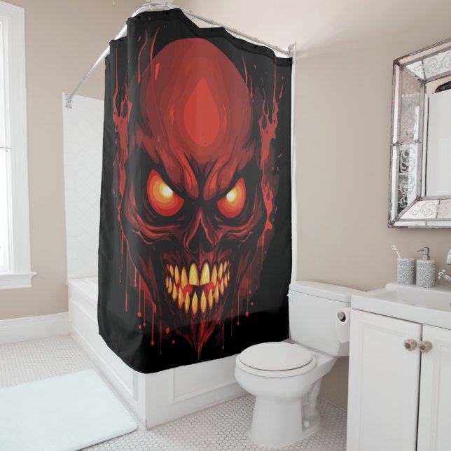 Horrifying Hollow Shower Curtain (In Situ)
